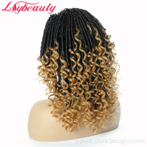 Latest Design 100 Human Hair Wig Goddess Locs Crochet Braiding With Human Hair Headband Wigs Honey Blonde Color Twist Braids Wig